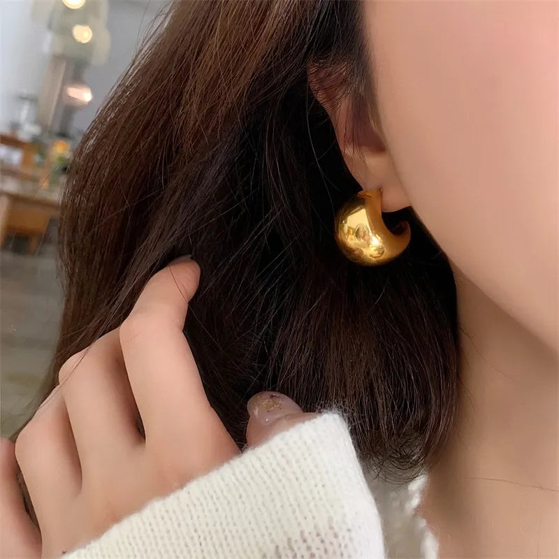 Radiant Gold Bubble Stud Earrings