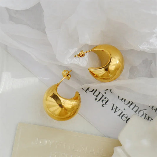 Radiant Gold Bubble Stud Earrings