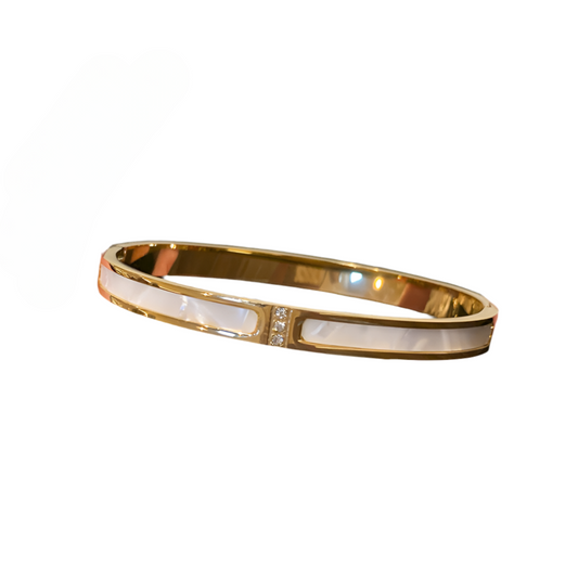 Luna Glow Opal Bangle 18k Gold Plated